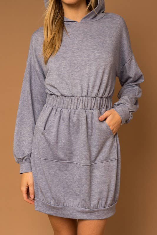 Long Sleeve Kangaroo Pocket Hoodie Dress