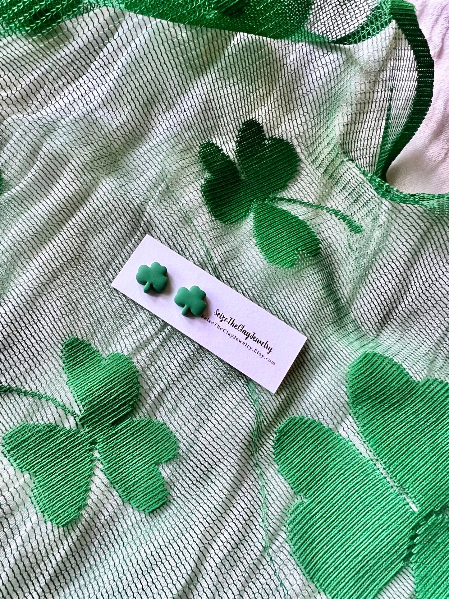 Shamrock Clay Studs