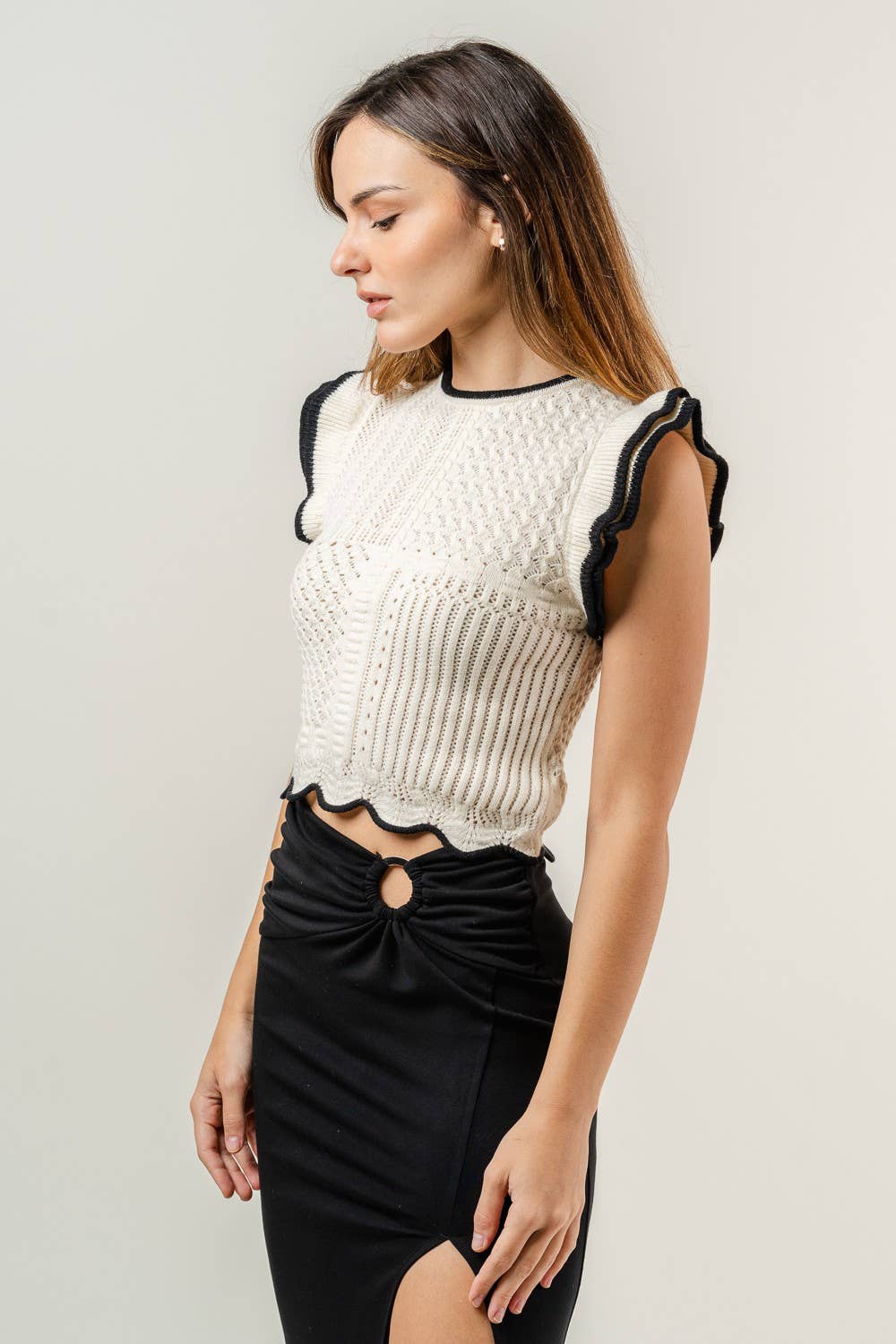 Fiona Flutter Sleeve Sweater Top