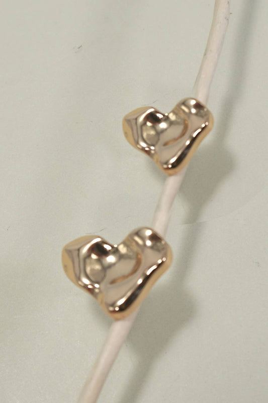 Organic Gold Heart Earrings