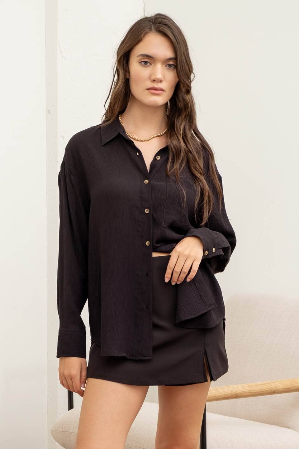 Alexandra Textured Button Down - Multiple Colors