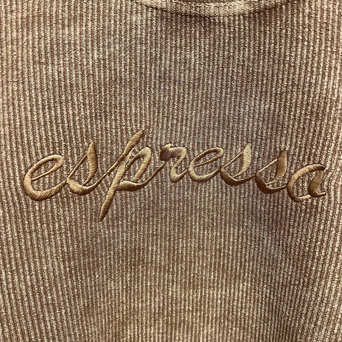 Espresso Embroidered Corded Crew