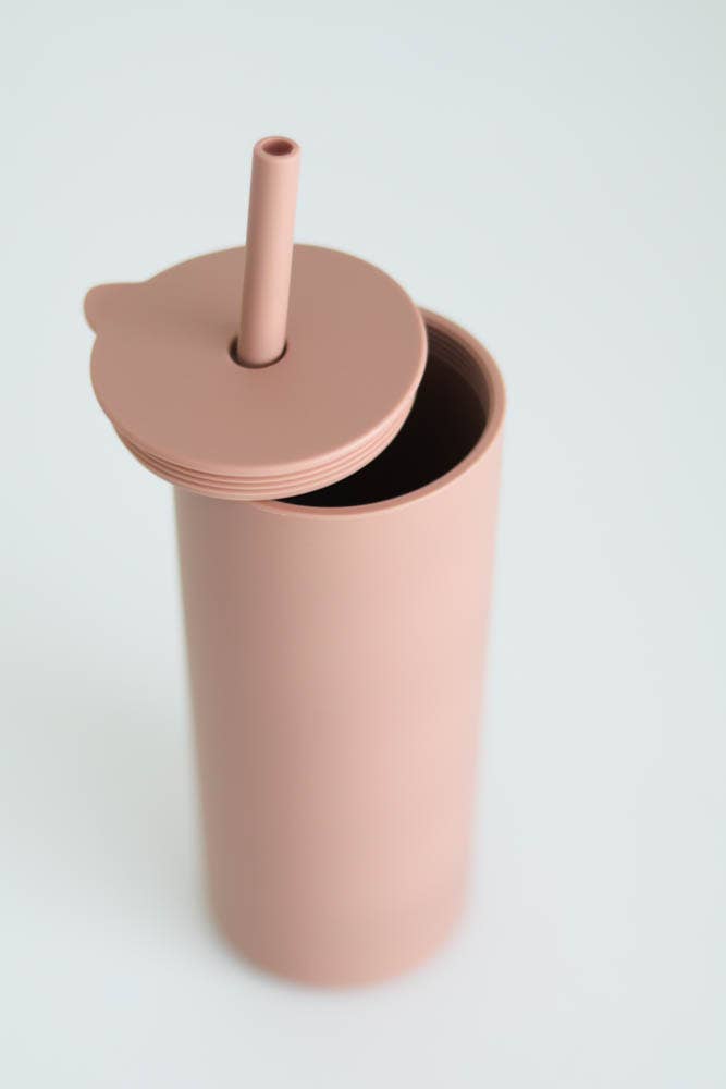 Minimalist Silicone Straw Cup - Multiple Colors