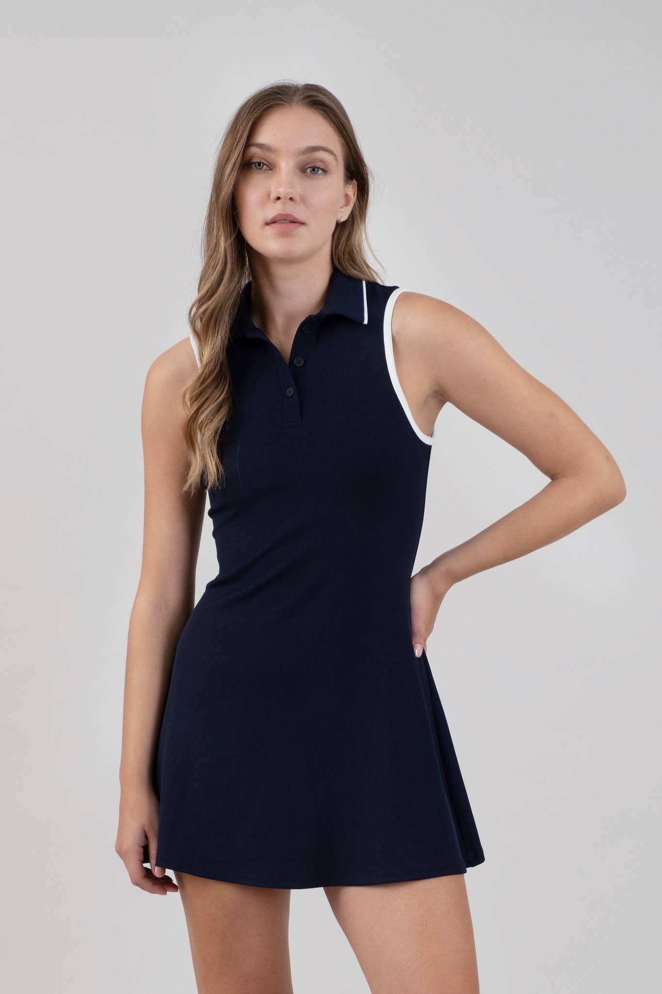 Charlotte Contrast Trim Polo Dress - Multiple Colors