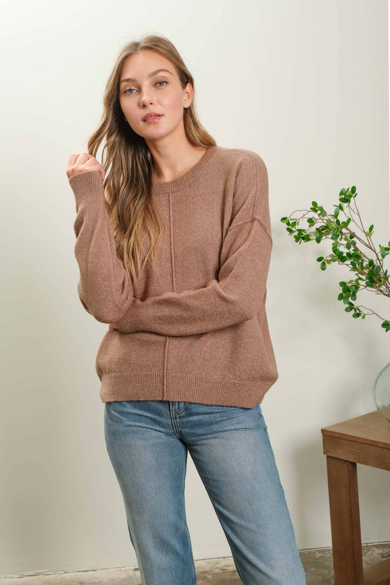 Simone Front Seam Sweater - Multiple Colors