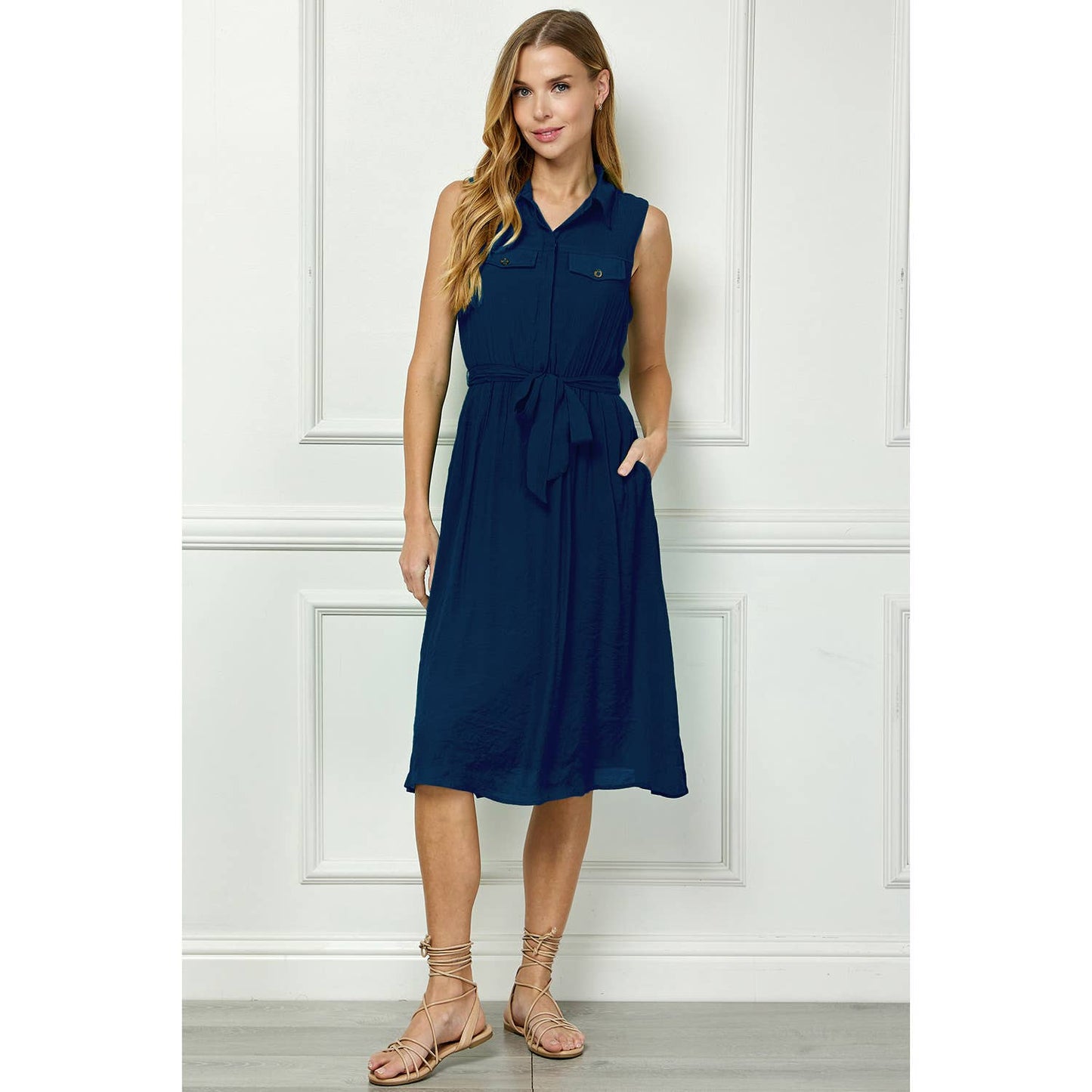 Tailored Shirt Dress S-XL - Multiple Colors