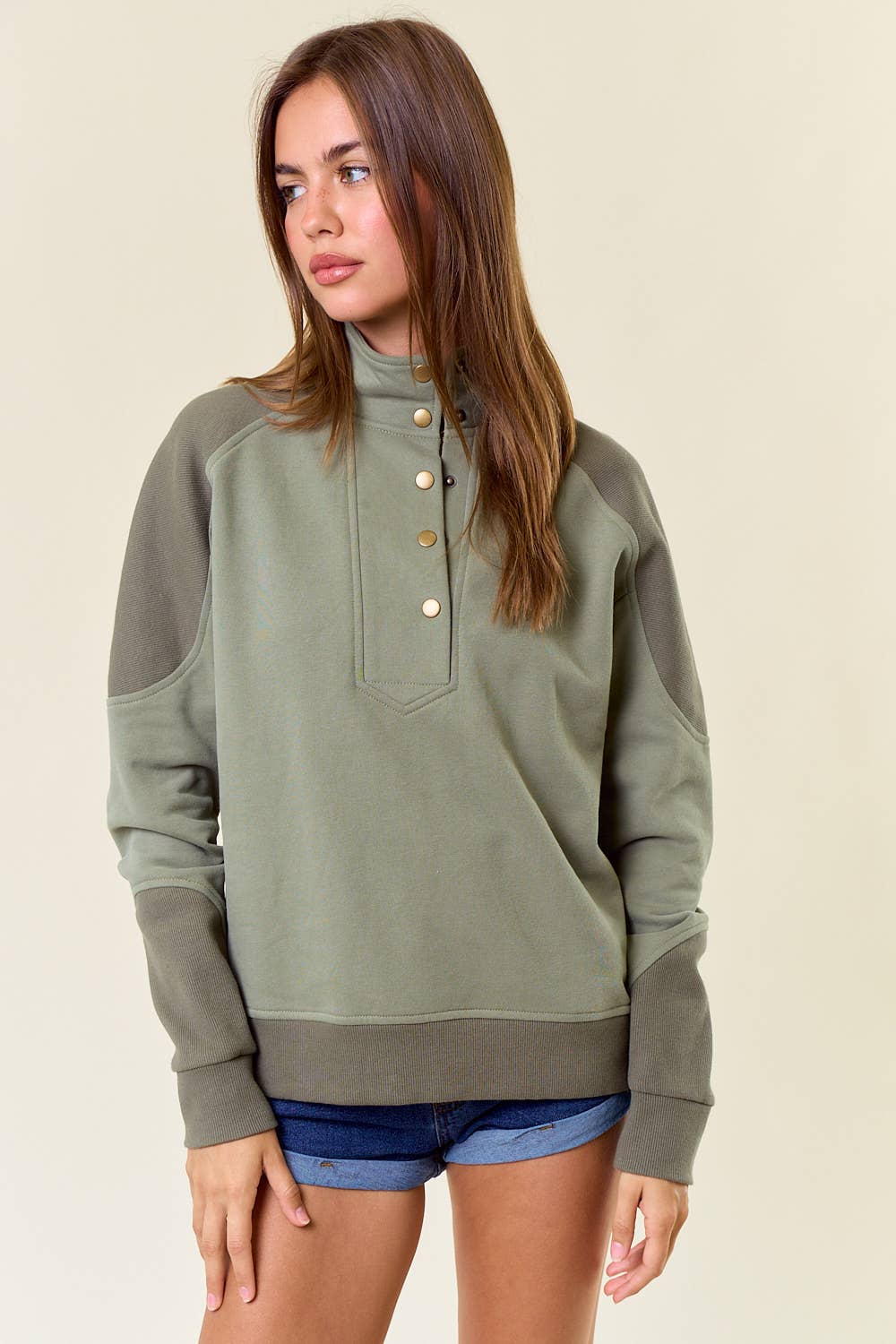 Farrah Mixed Texture Sweatshirt