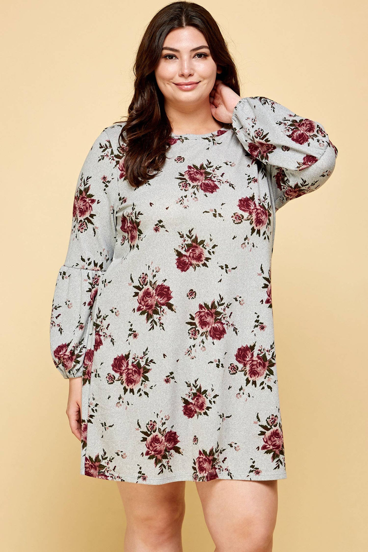 Curvy Adelle Floral Sweater Dress - Multiple Colors