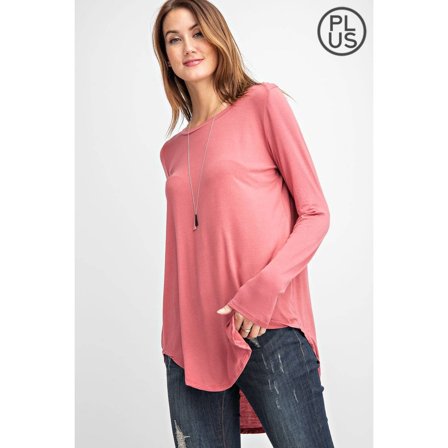 Curvy Round Hem Top - Multiple Colors