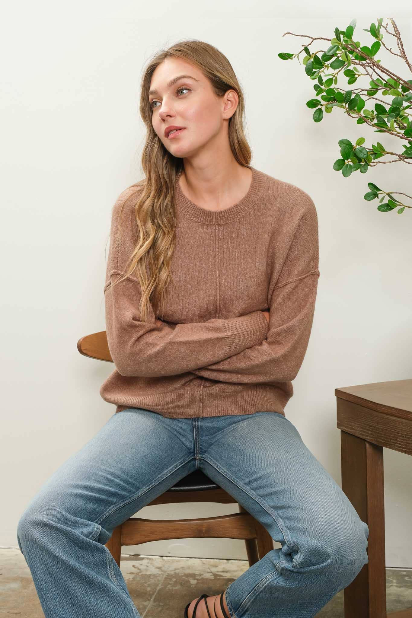 Simone Front Seam Sweater - Multiple Colors