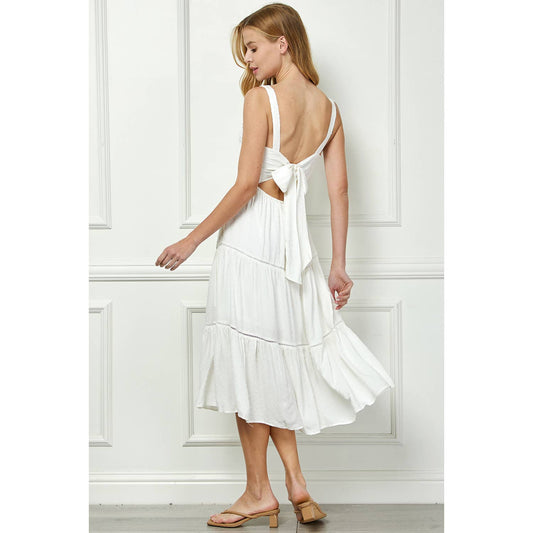 Micah TIered Dress with Back Bow S-XL