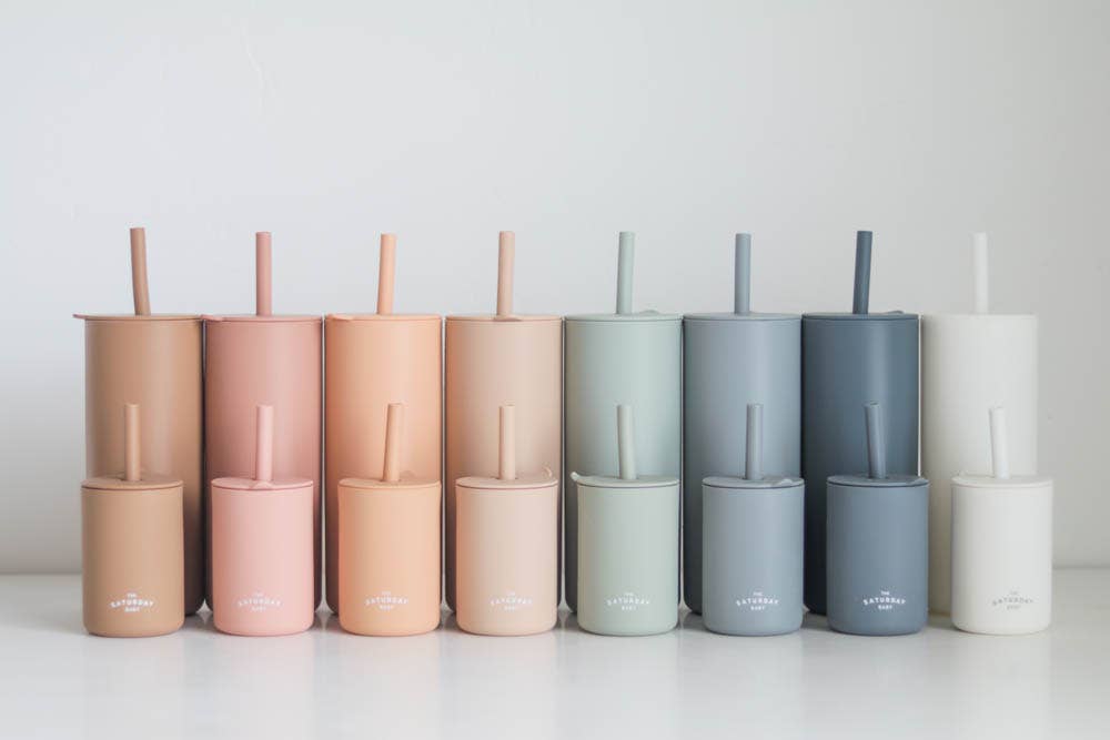 Minimalist Silicone Straw Cup - Multiple Colors