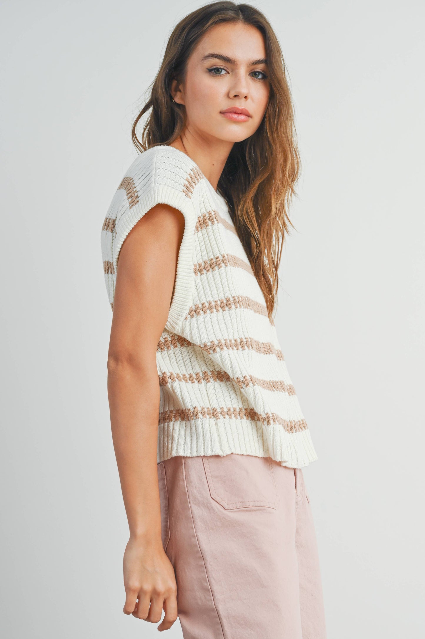 Brooke Crew Neck Striped Sweater