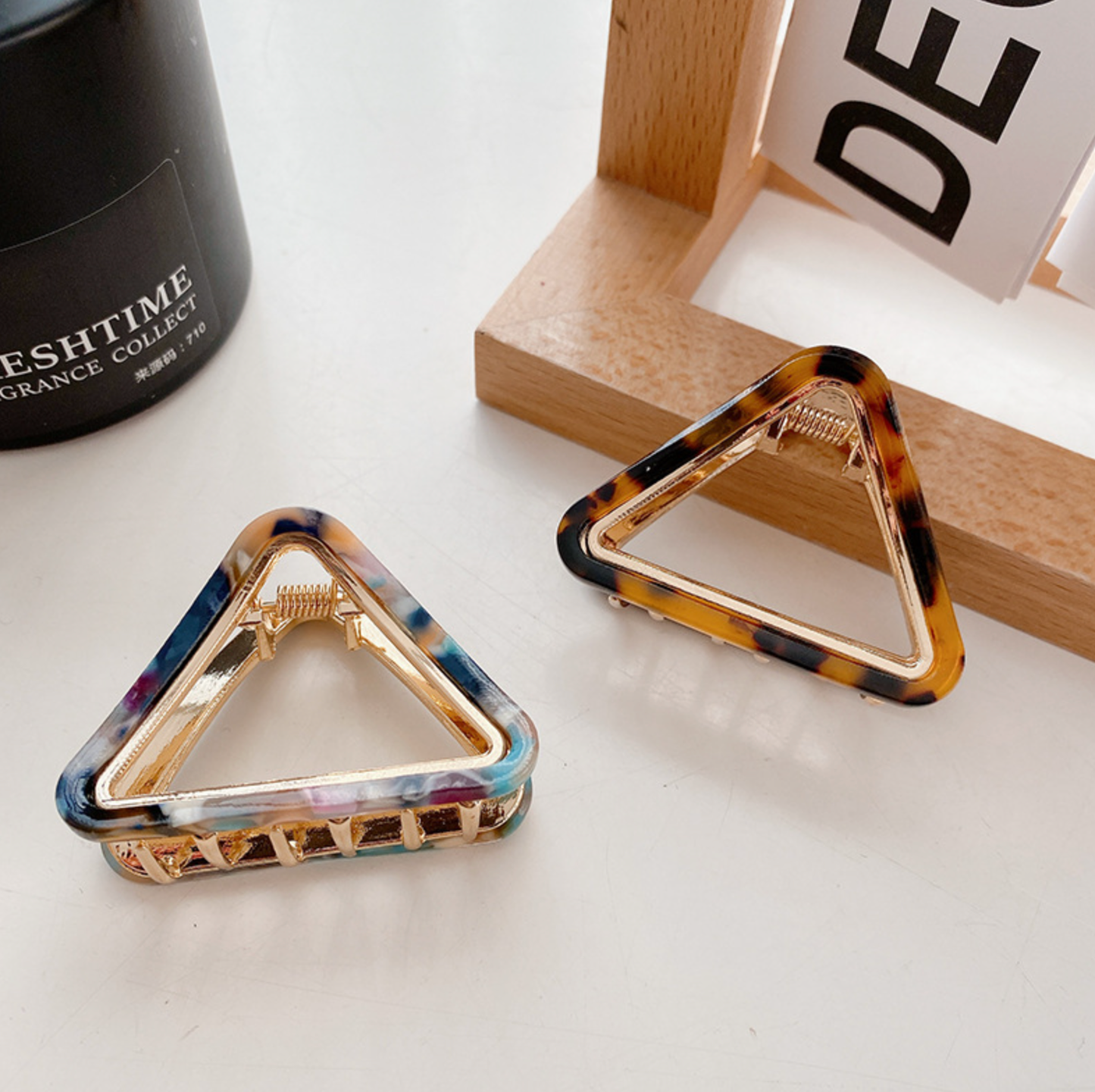 Triangle Gold Hair Clips