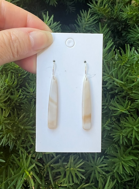 Cream Neutral Pixie Drop Acrylic Earrings