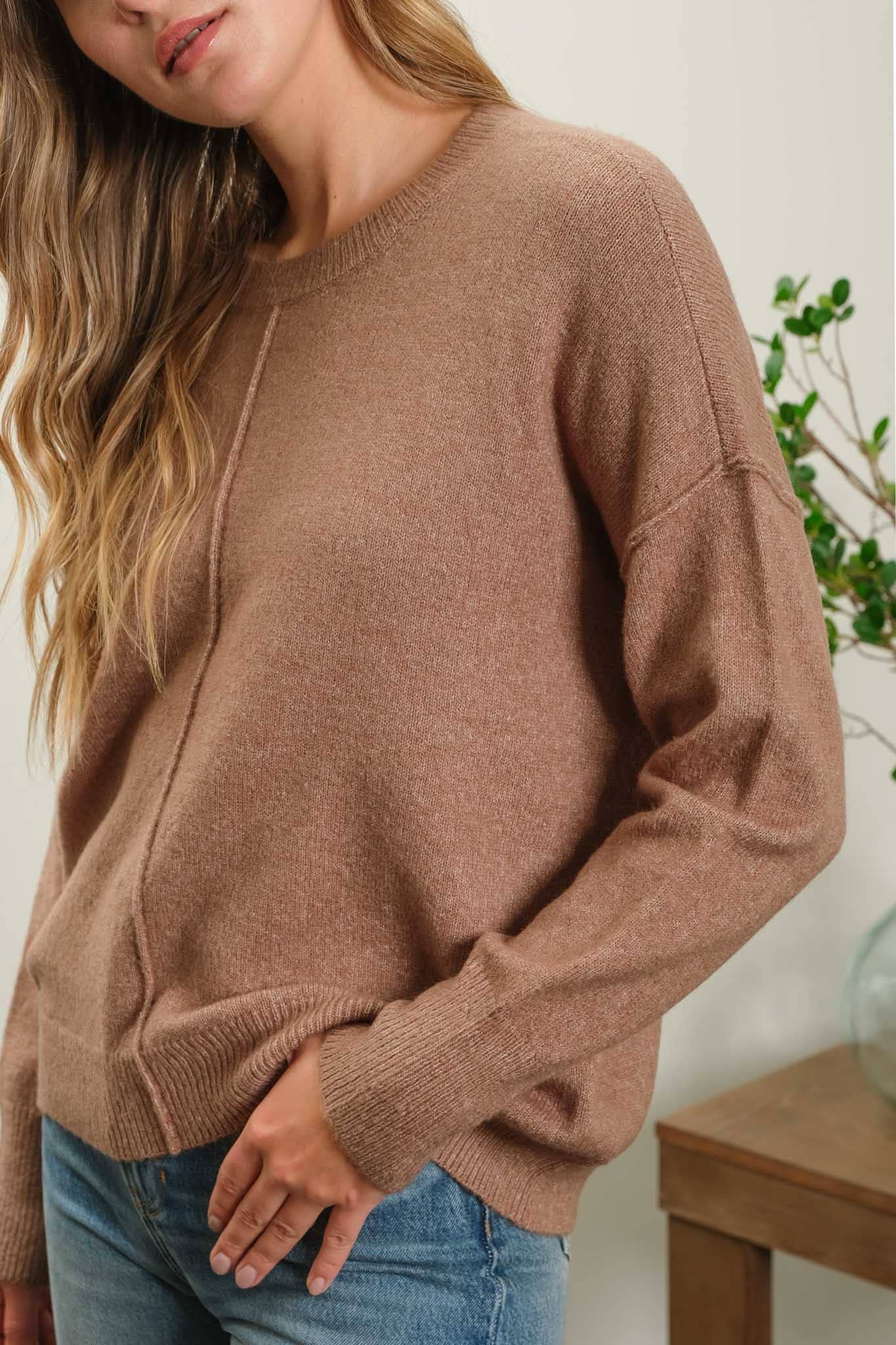 Simone Front Seam Sweater - Multiple Colors