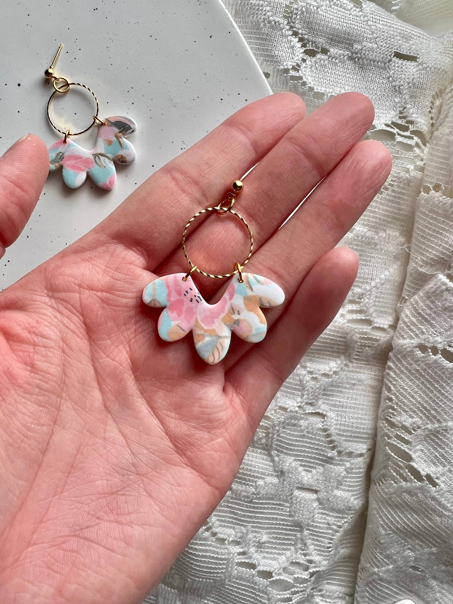 Pastel Spring Floral Earrings