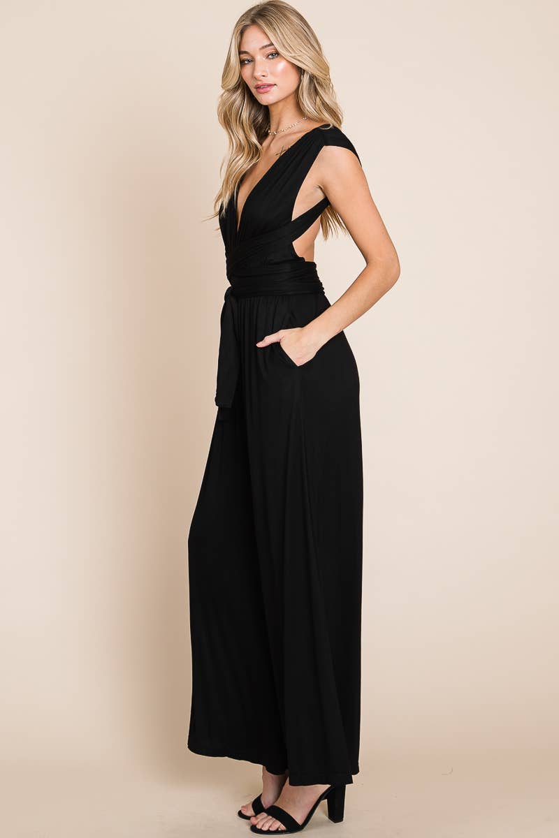 Black Multiway Soft Knit Jumpsuit