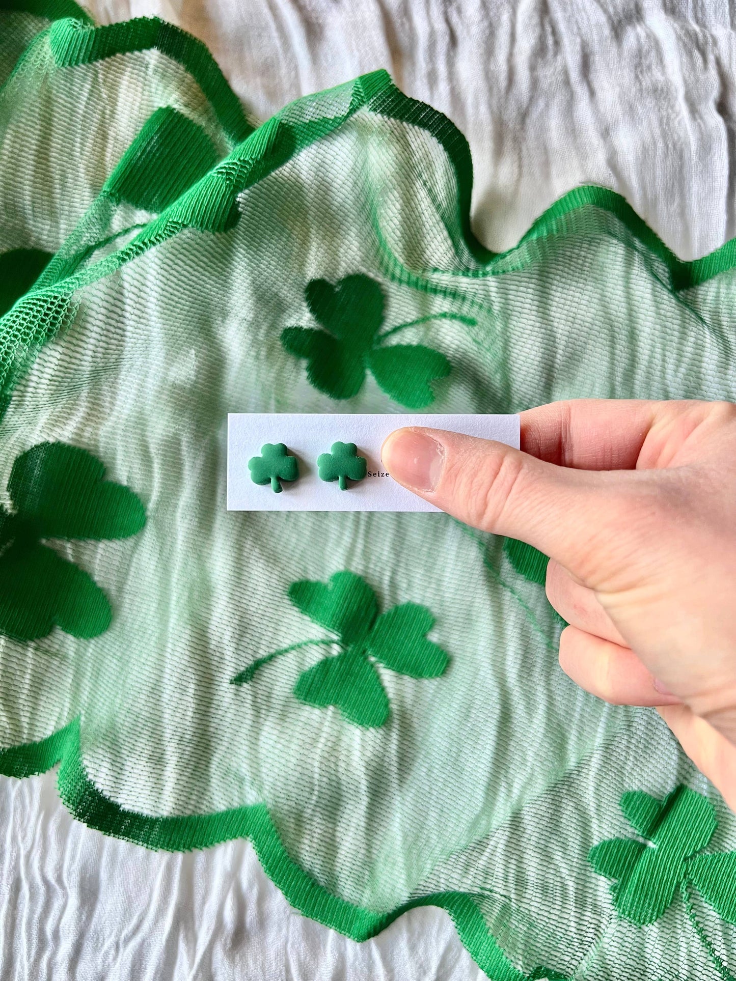 Shamrock Clay Studs