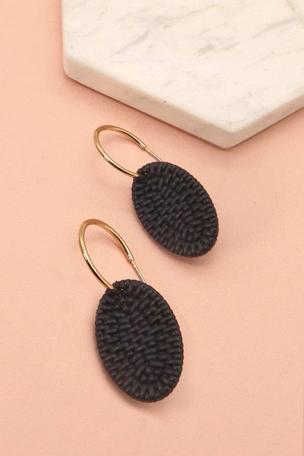 Raffia Geo Shape Earrings - Multiple Colors