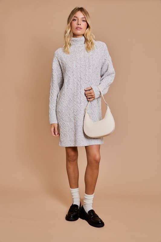 Palmer Turtle Neck Cable Sweater Dress