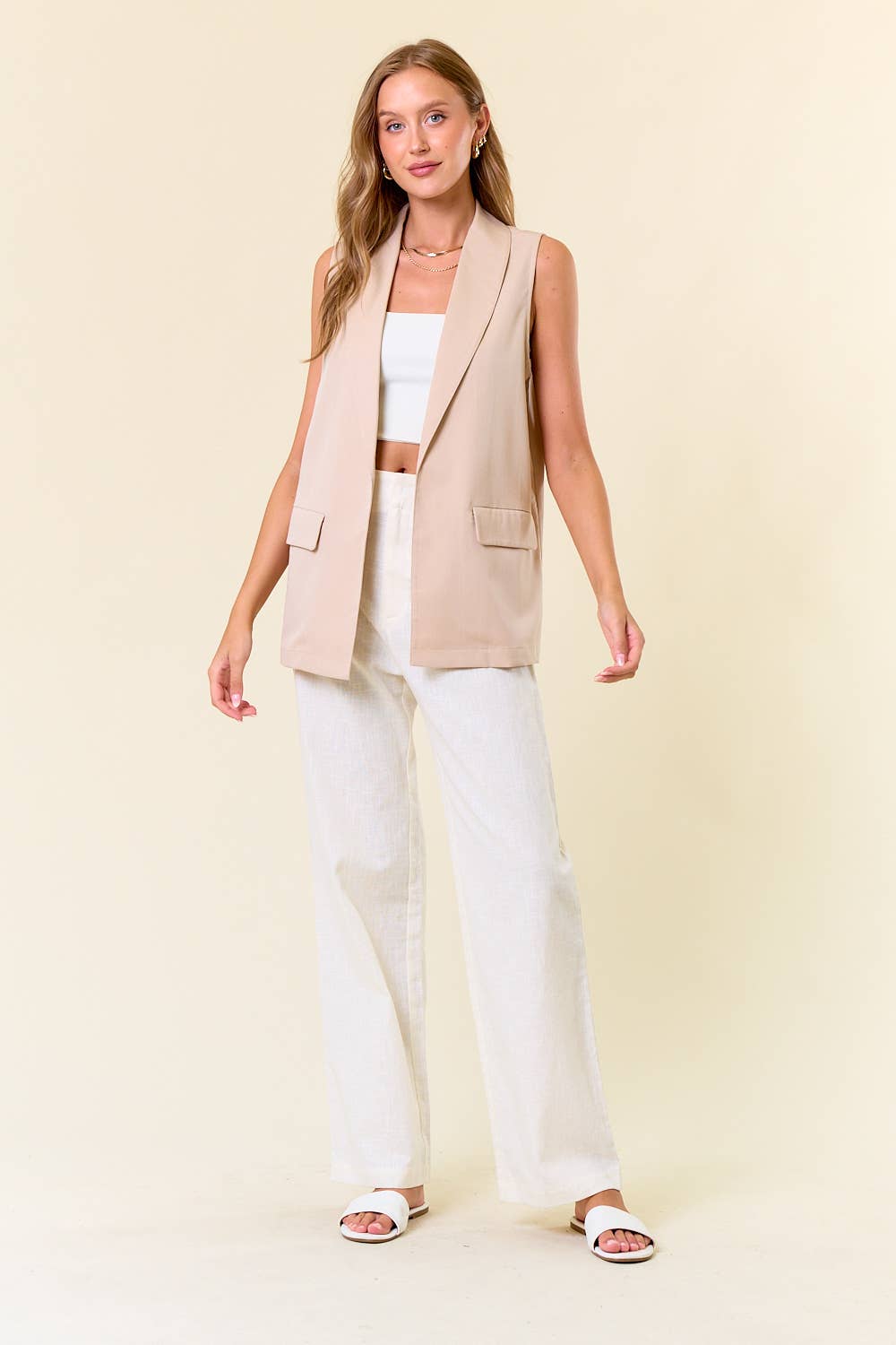 Viviette Open Vest Blazer - Multiple Colors