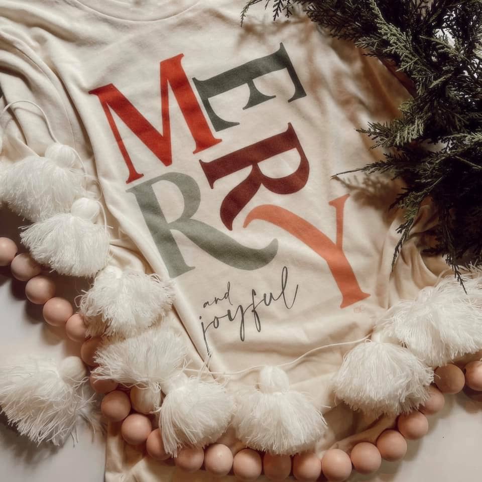 Reg & Curvy Merry + Joyful Christmas Graphic Tee