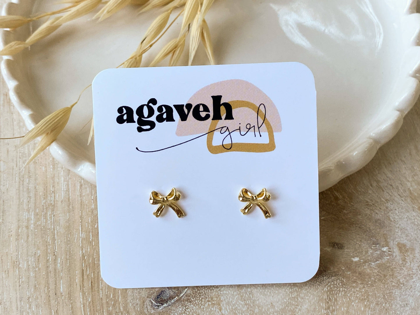 Gold Bow Earrings