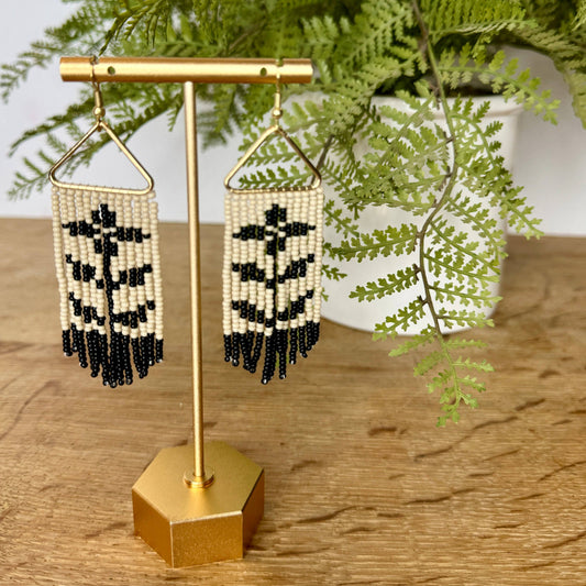 Eleanor Swedish-Inspired Folk Floral Seed Bead Earrings