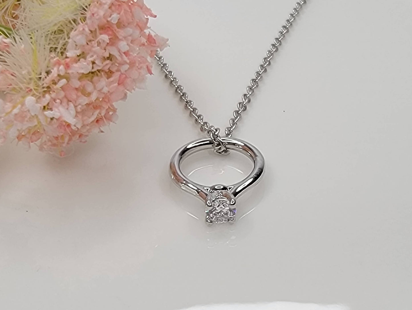 Engagement Ring Necklace - Multiple Colors