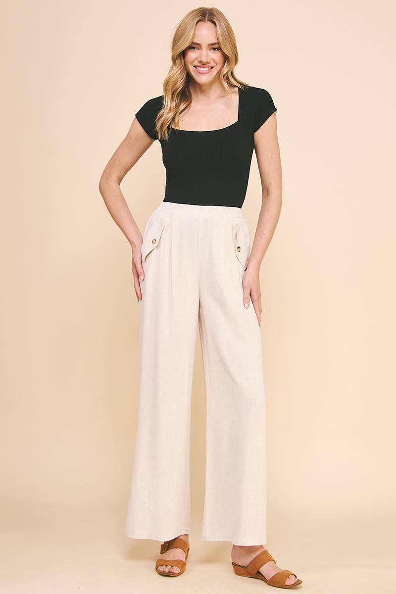Val Linen Pants with Pockets
