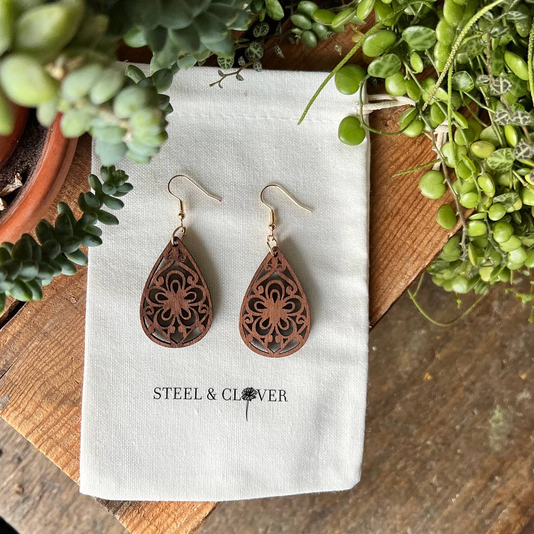 Hayfield Wooden Earring