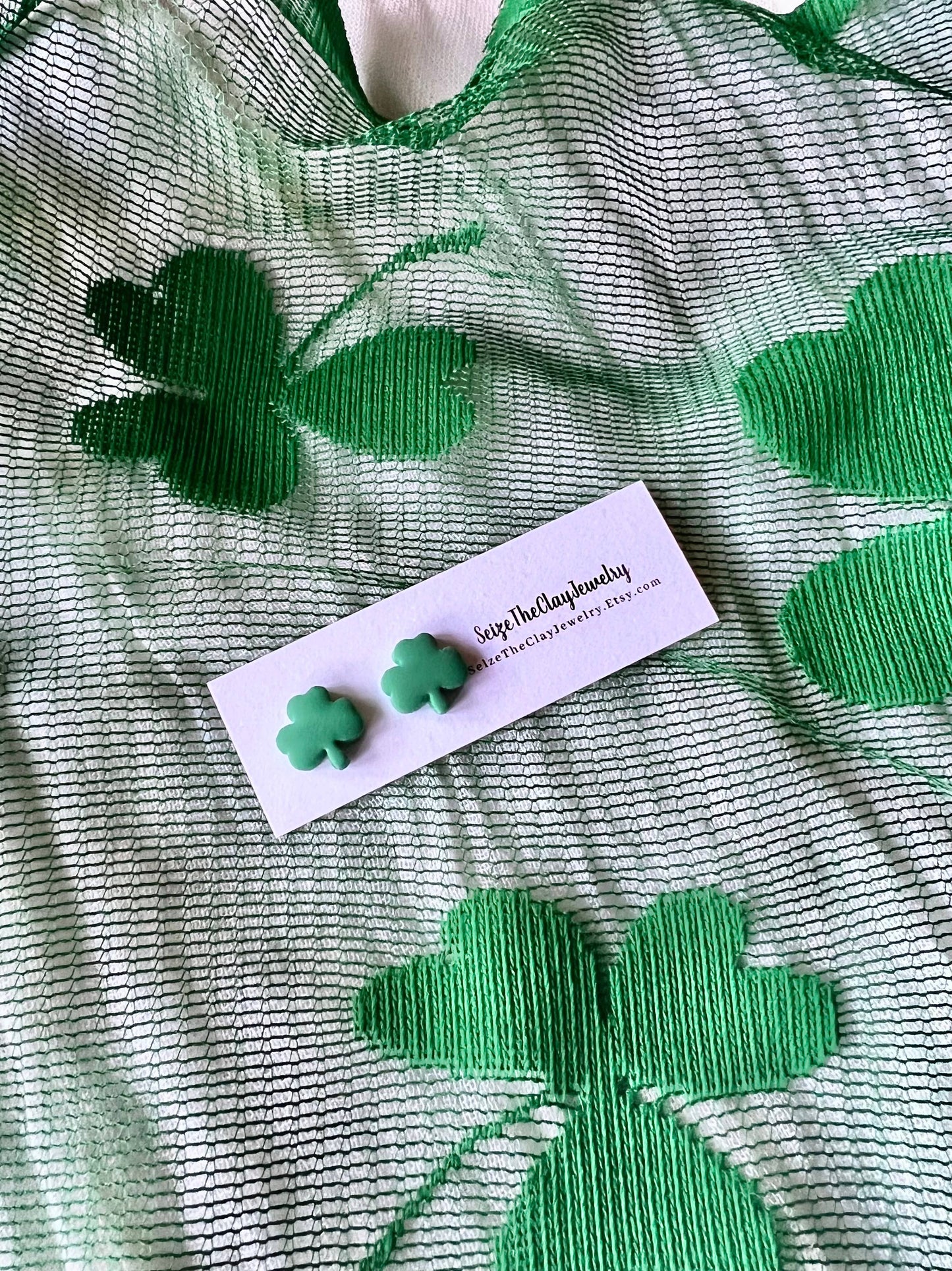 Shamrock Clay Studs