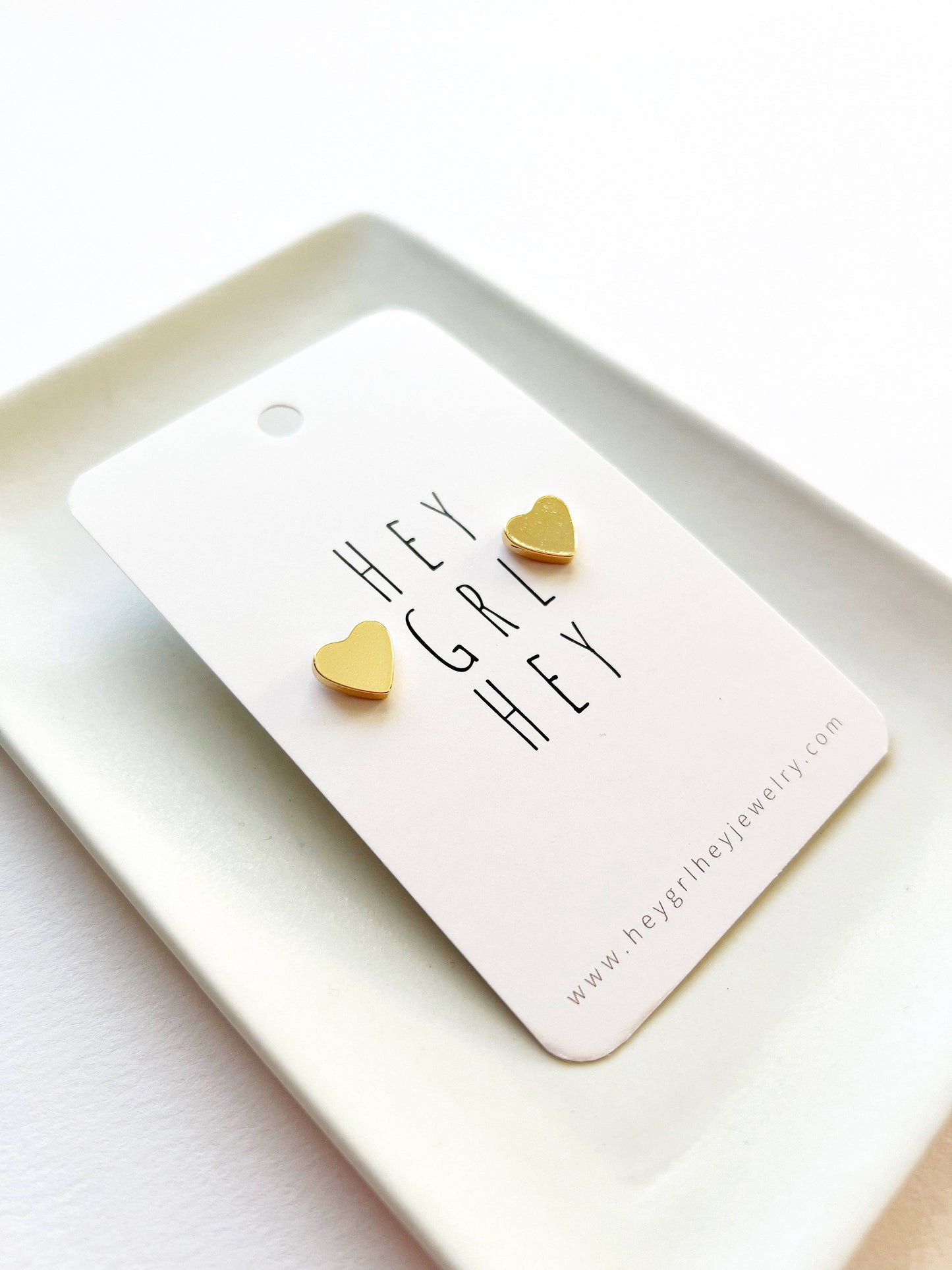 The Gold Heart Stud Earrings