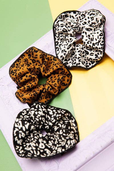 Corduroy Leopard Scrunchie - Multiple Colors