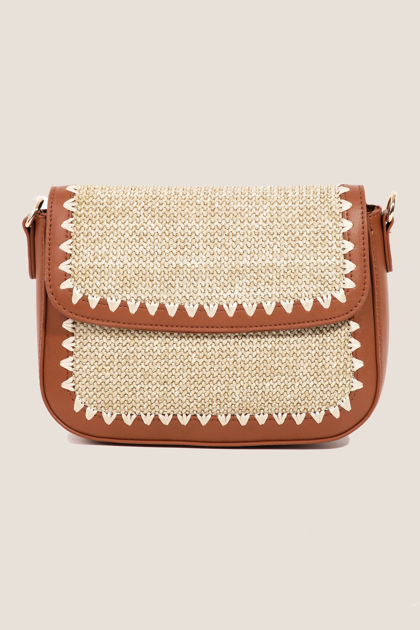 Braided Faux Leather Crossbody Bag