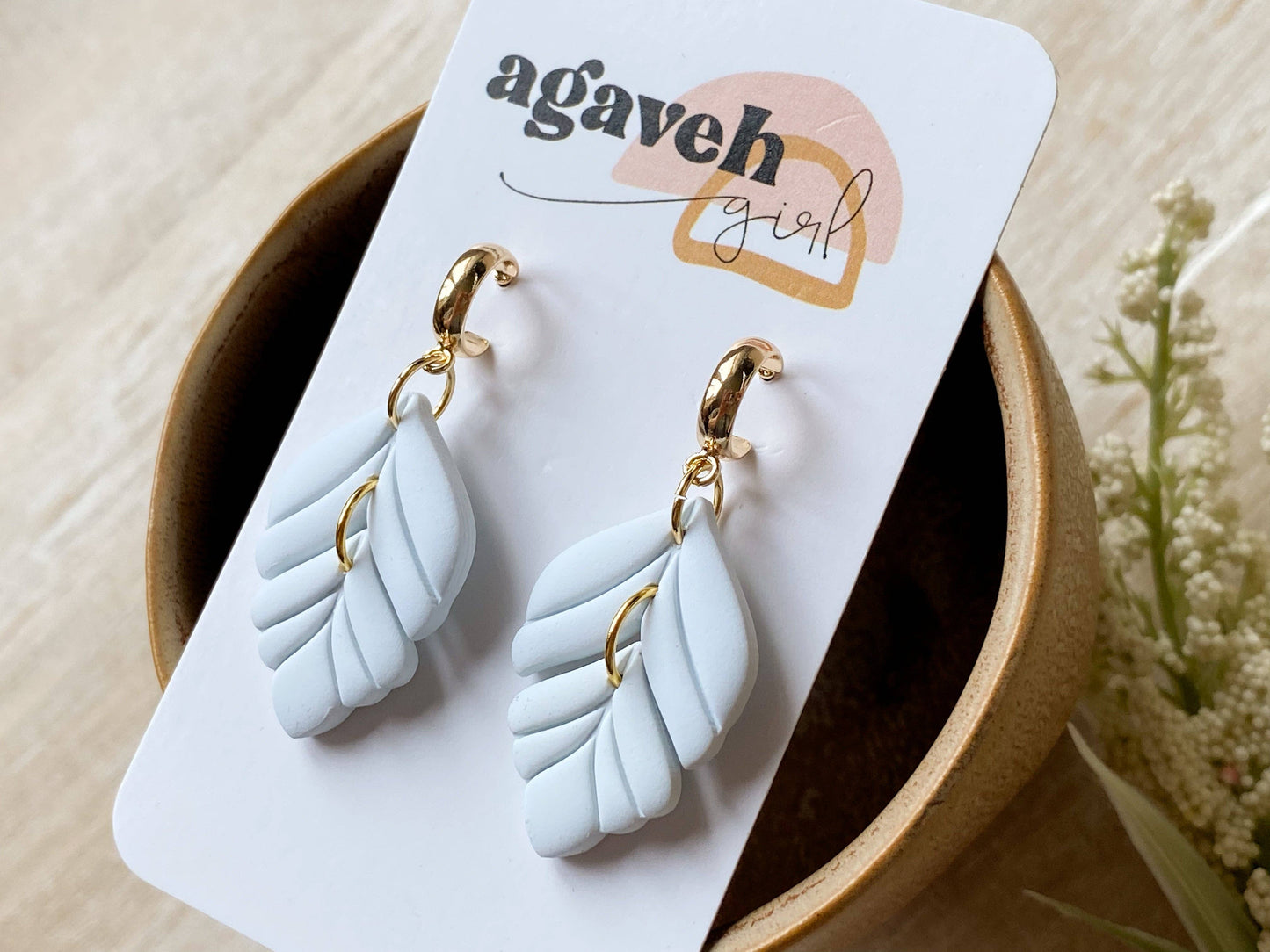 Clay Leaf Earrings