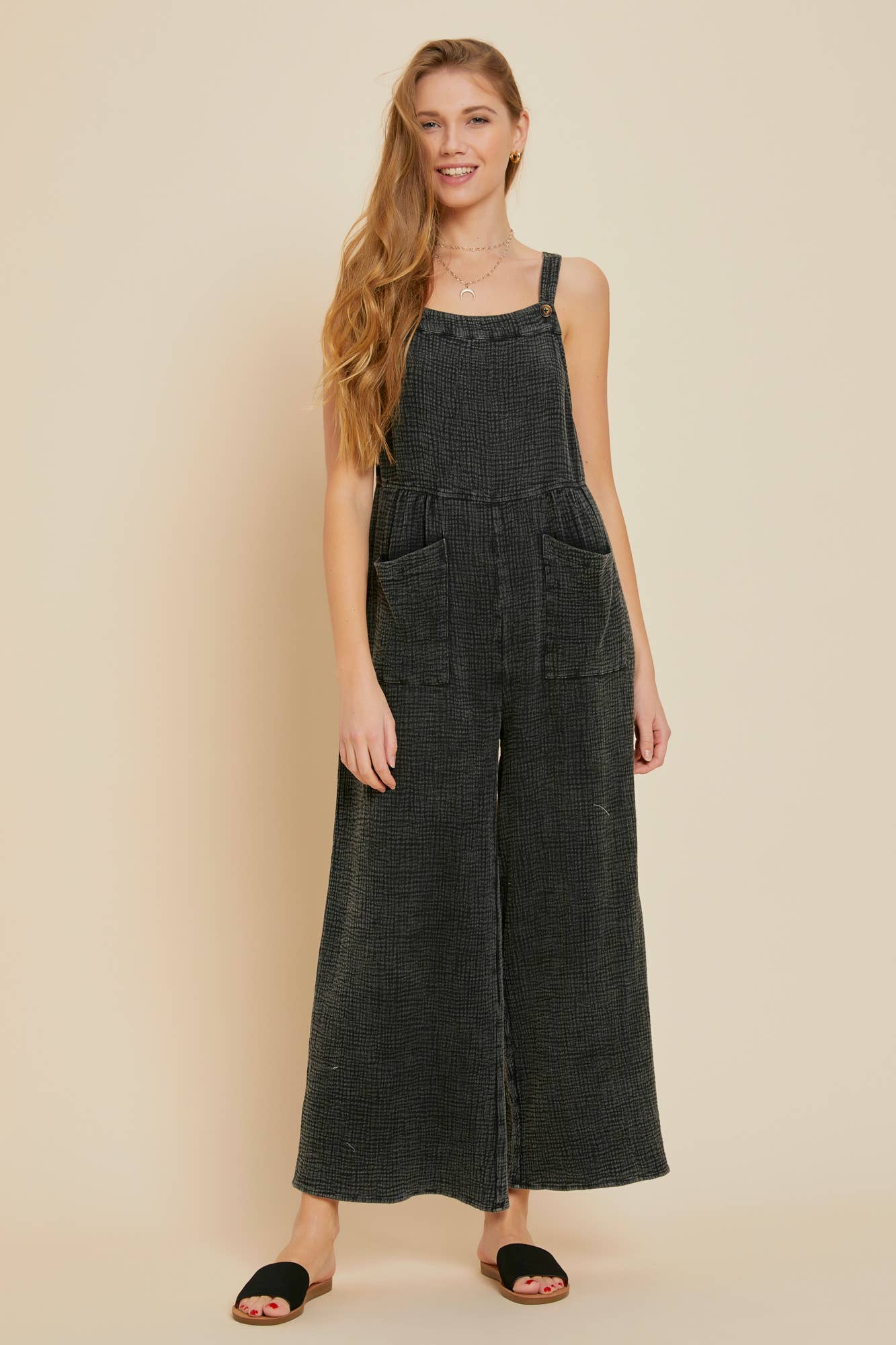 100% Cotton Curvy Mineral Wash Overall