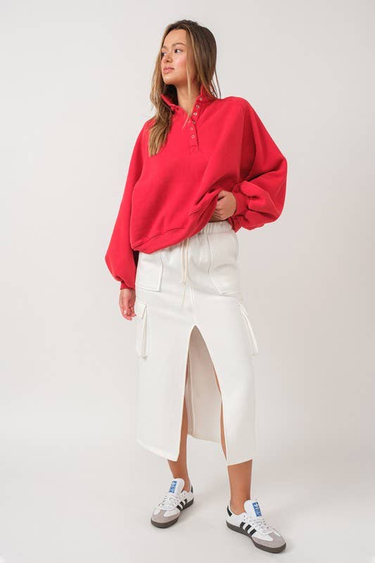 Red Balloon Sleeve Pullover