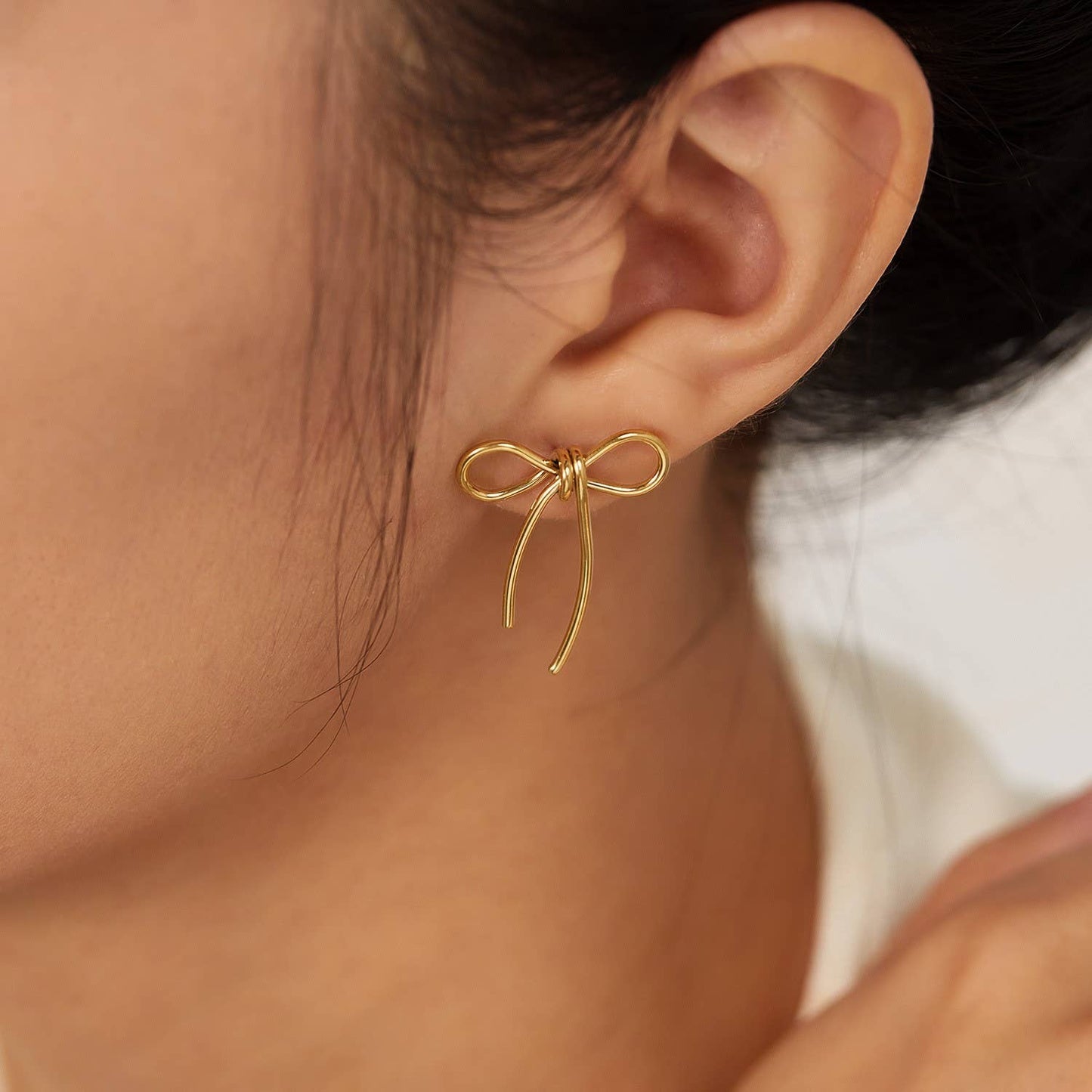 18K Gold Dipped Bow Earrings