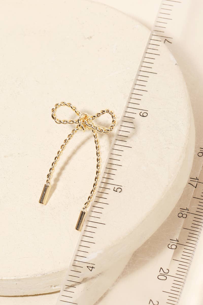 Twisted Bow Tie Earrings - Multiple Colors
