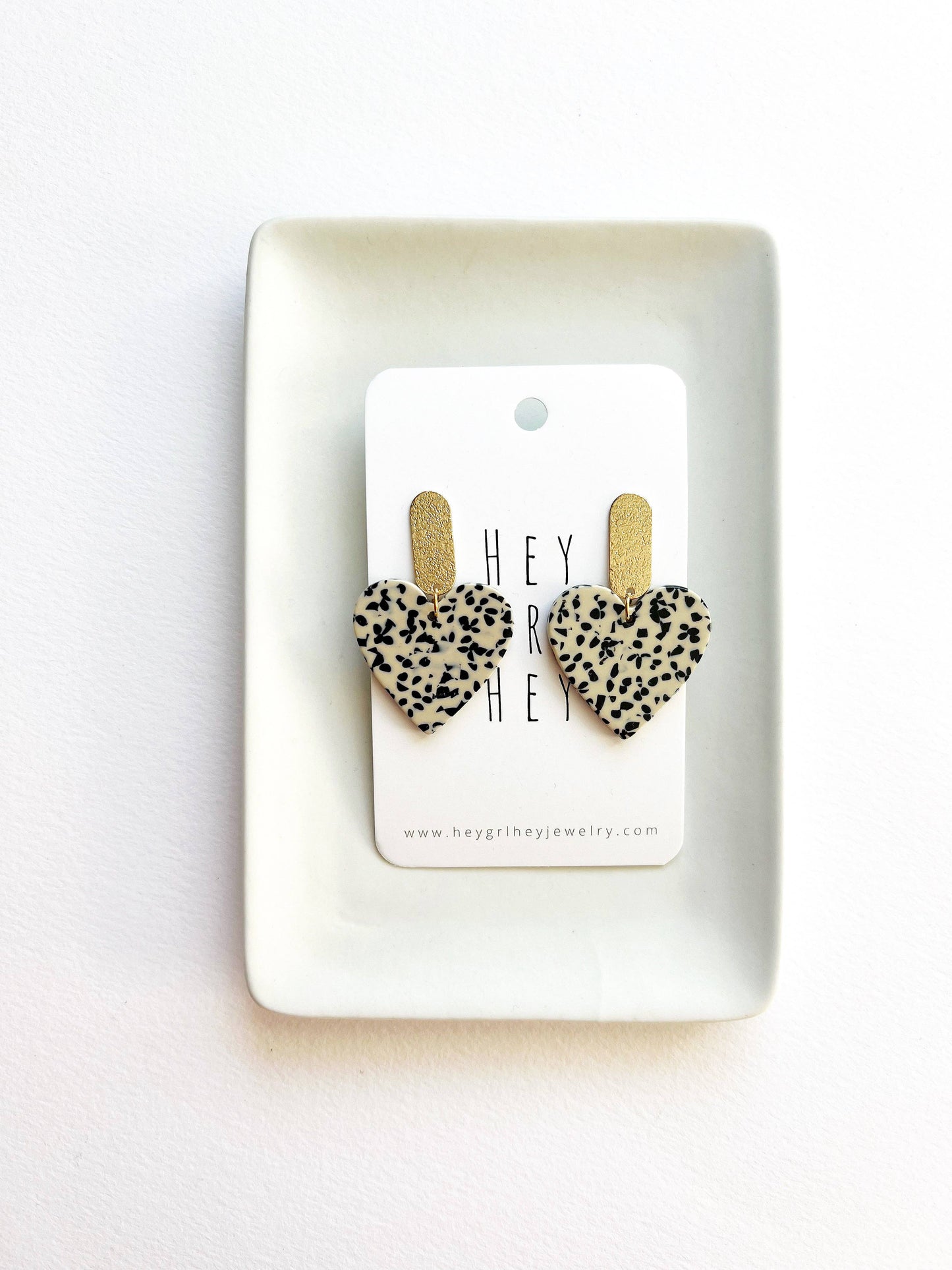 Dalmatian Heart Earrings