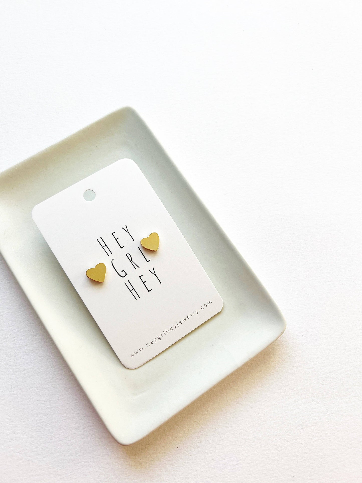 The Gold Heart Stud Earrings