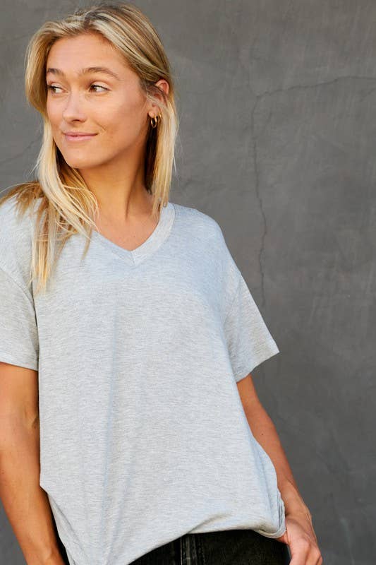 V-Neck Soft Touched Tee - Multiple Colors