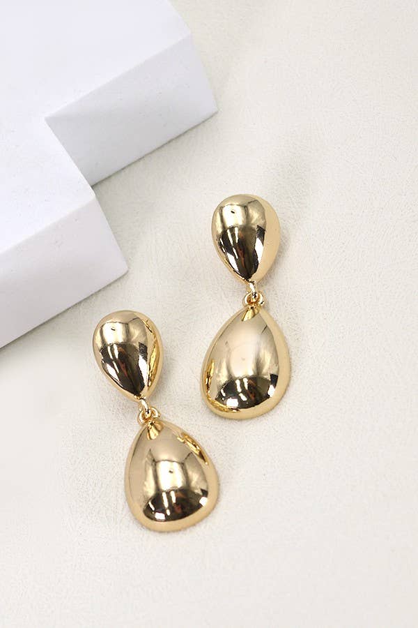 High Polish Double Teardrop Earrings