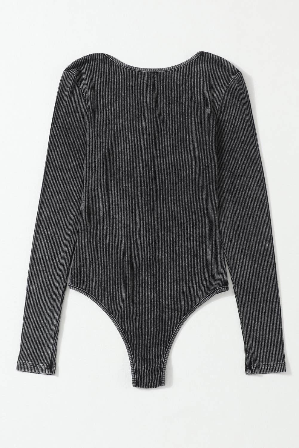 Mineral Wash Ribbed Snap Button Bodysuit