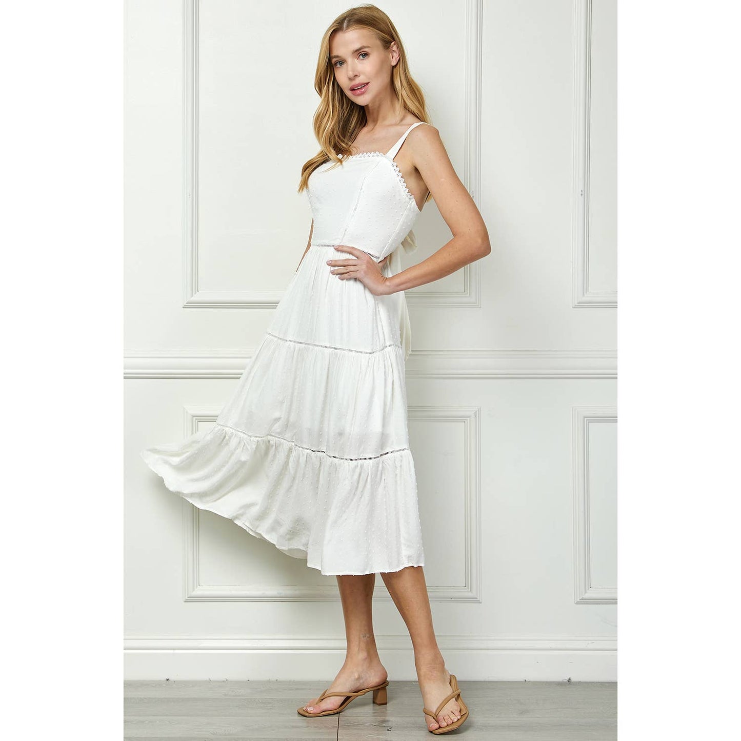 Micah TIered Dress with Back Bow S-XL