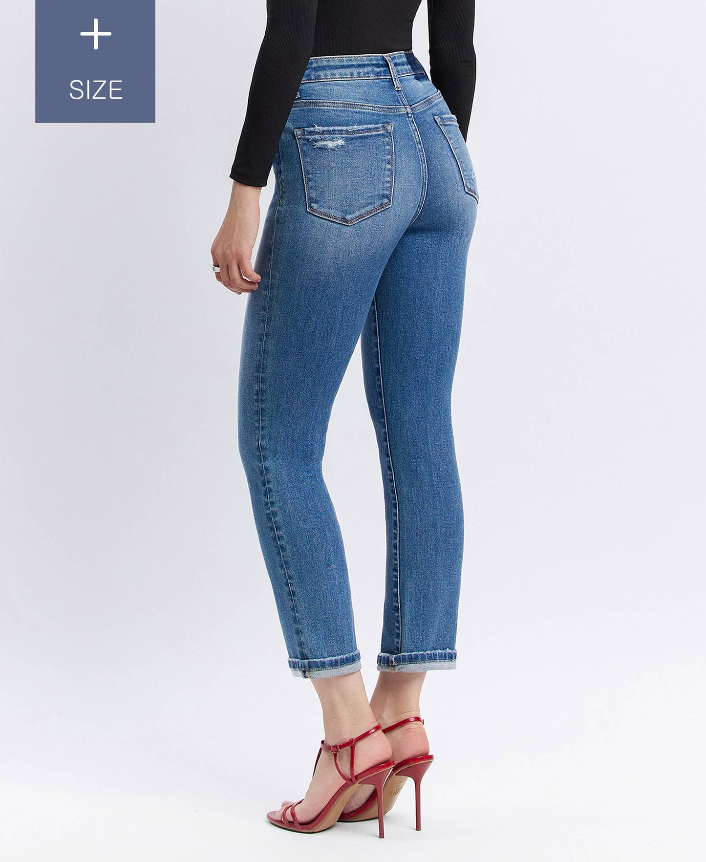 Curvy Blanche Tummy Control Slim Straight Jeans