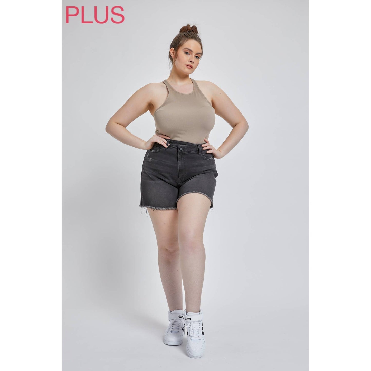 Curvy High Rise Cross Over Shorts XL-3X