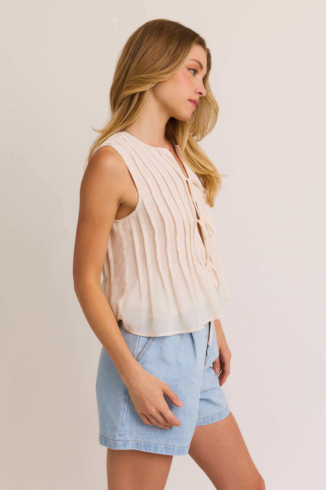 Kennedy Tuck Detail Sleeveless Top